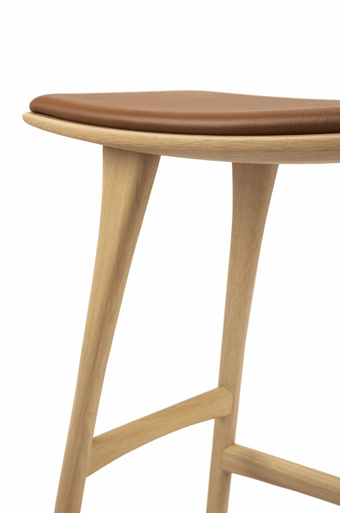 Oak Osso Counter Stool - Natural - Cognac Leather