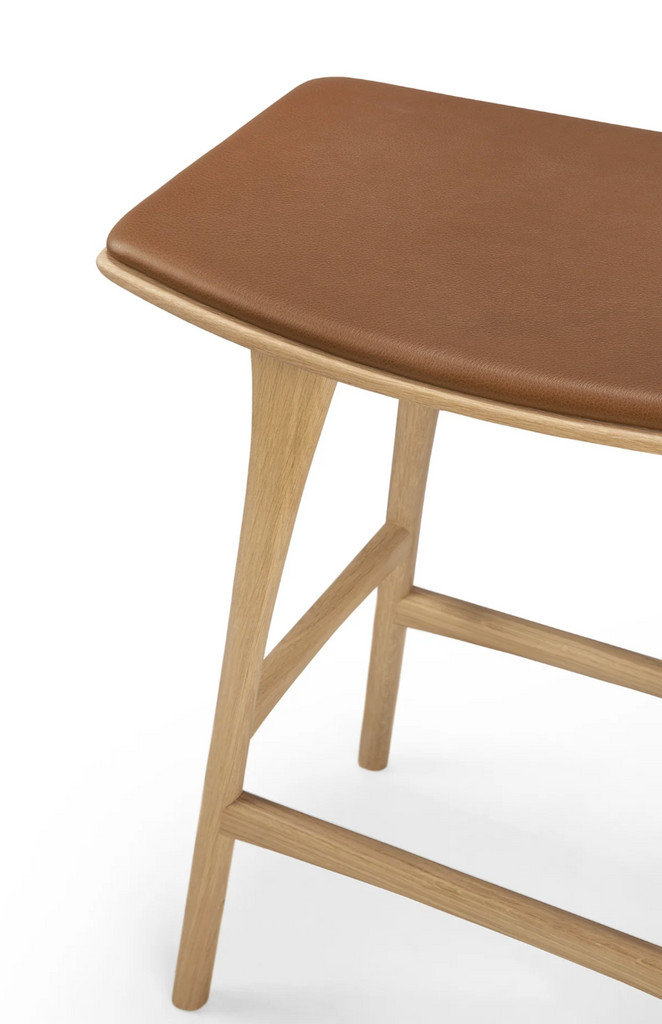 Oak Osso Counter Stool - Natural - Cognac Leather