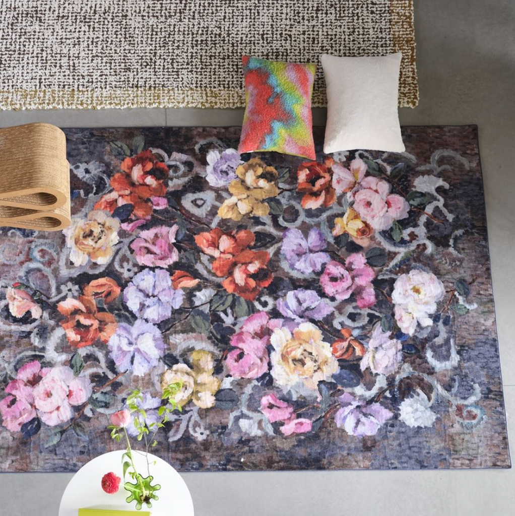 Tapestry Flower Damson Rug