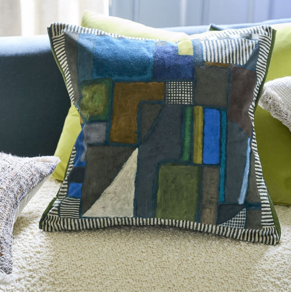 Raku Patchwork Chocolate Cushion