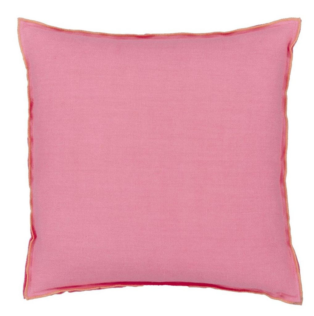 Brera Lino Hibiscus & Peach Cushion